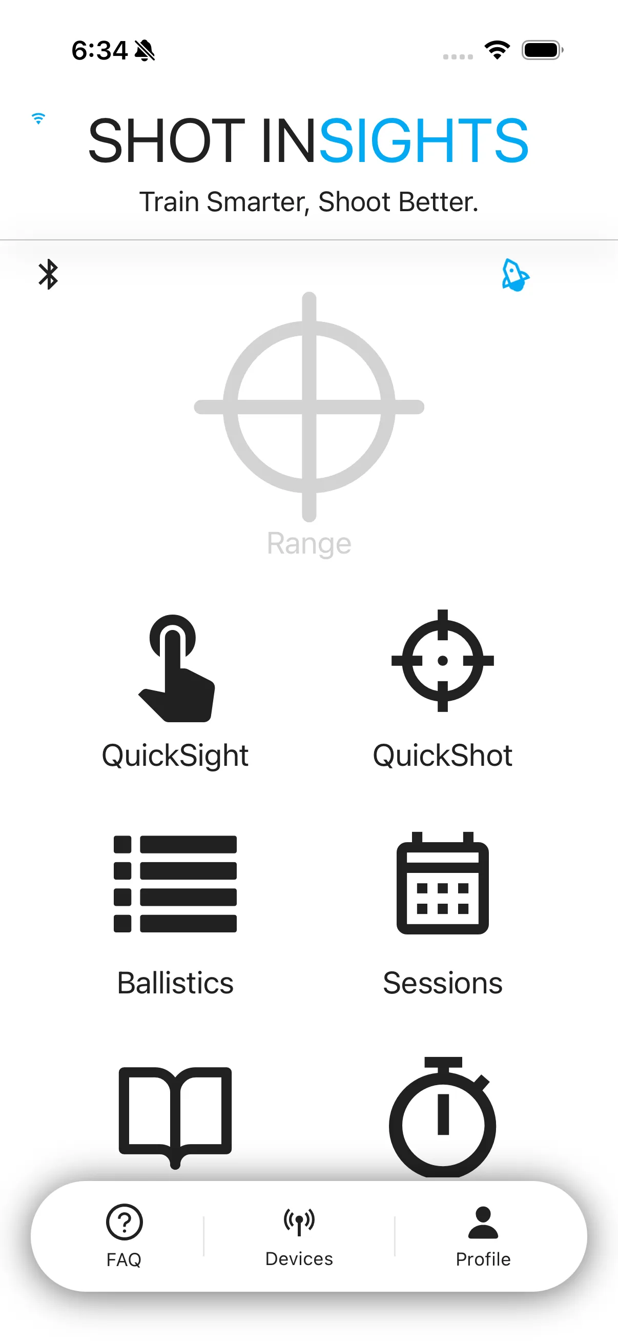 Shot Insights home screen