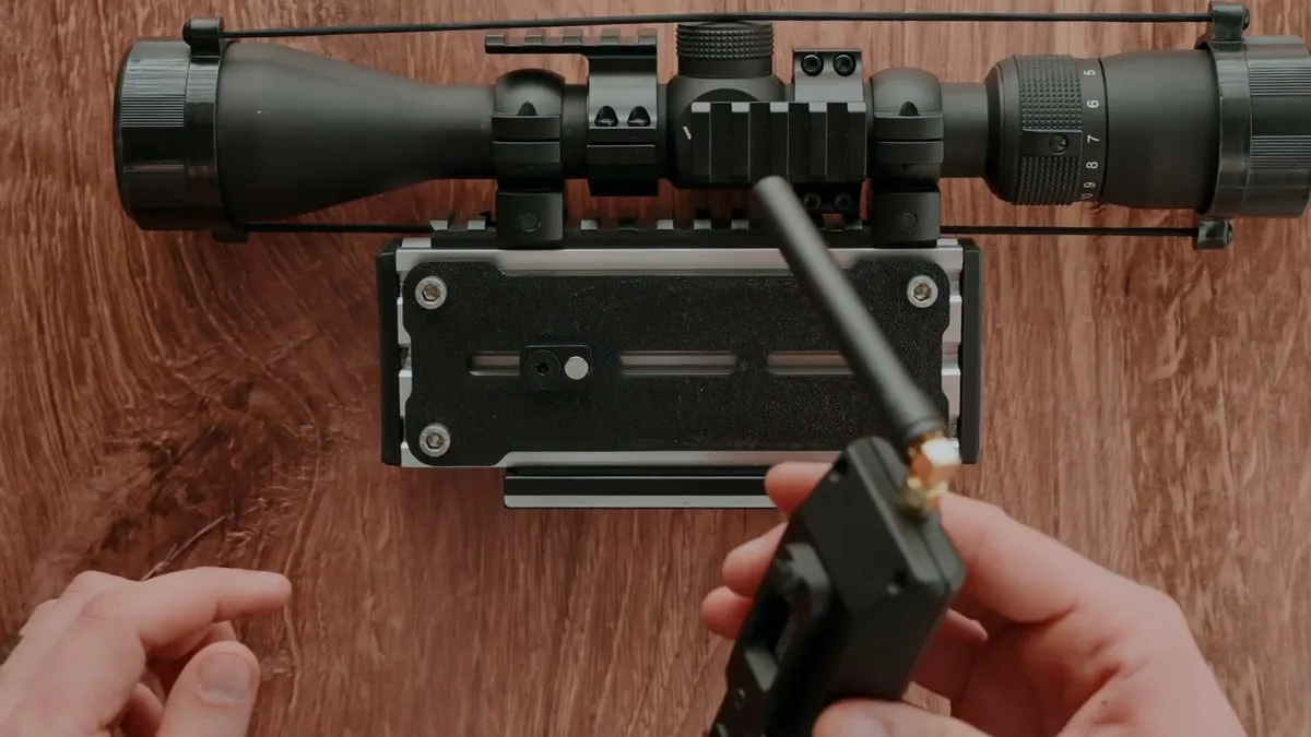 ShotCaller hub mounted on a rifle